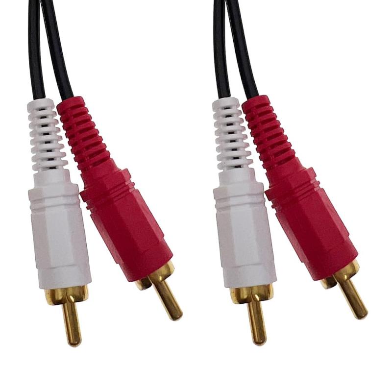 Hjiopkul RCA ケーブル1.5メートル2 RCAステレオオーディオケーブル音声ケーブル 2RCA to 2RCA（赤/白） めっき金メッキコネクタ