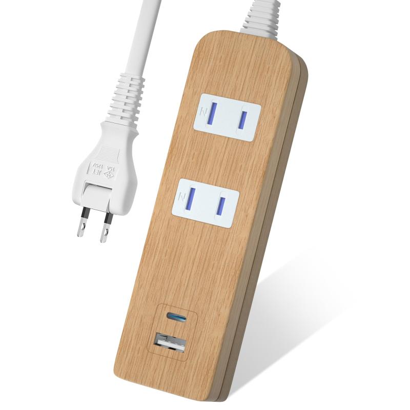 SAYBOUR USBタップ USB-C 1ポート USB-A 1ポート 差込口 2口 電源タップ 雷ガード コンセント PSE認証済