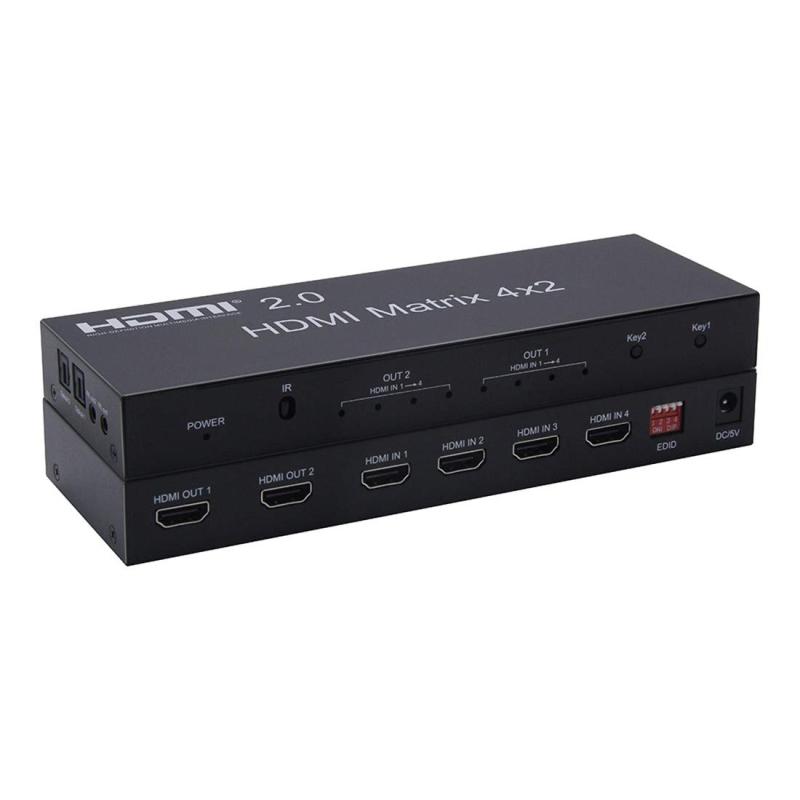 2.0 HDMIマトリックス4x4 / 4X2、4K 60Hz 1080p（RGB/YUV 4：4：4）スイッチスプリッター4入力4出力コンバーターRS232 EDIDスイッチ