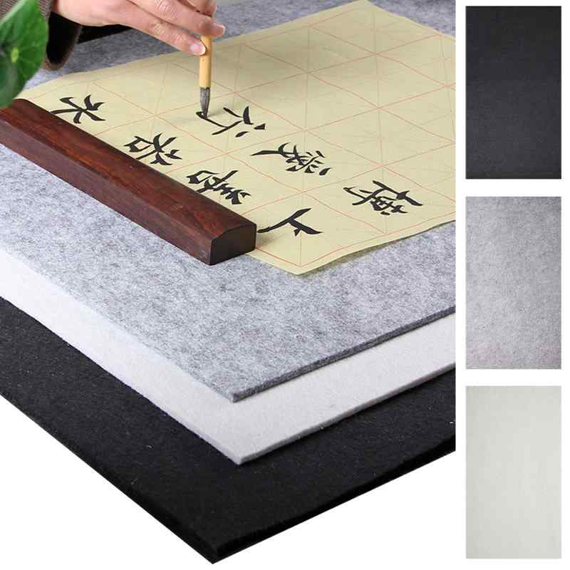 書道下敷き 大判 習字 下敷き フェルト 厚手 毛氈 もうせん 書道 習字 絵画 書道用品下敷き 大きい 半紙 全紙用 カット可能 厚さ5mm 書道パッド タイトな質感 汚れにくい 厚手の生地 お手入れ