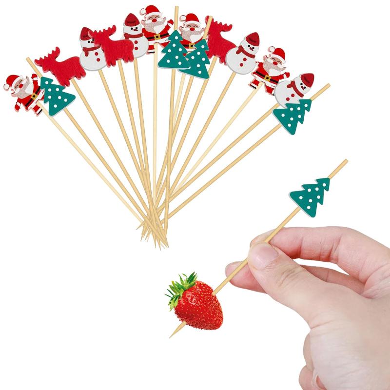 クリスマス カクテルピック 100本セット 12cm サンタクロース 雪だるま クリスマスツリー トナカイ フルーツピック カクテル つまようじ クリスマス 竹 爪楊枝 カラフル カクテル 前菜ピック 【パッケージ】クリスマスカクテルピック100本セット。【素材】このカクテルピックは高品質の竹で作られています。 安全、非毒性、非刺激臭、環境に優しく、健康的です。 安心してご使用ください。【可愛い】カクテルスティックにはサンタクロース、雪だるま、クリスマスツリー、トナカイのクリスマス要素があり、明るい色で楽しく実用的です。カクテルつまようじは、1本刺すだけで料理や飲み物に彩りを添えます。クリスマスの雰囲気を作り、楽しみを増やします【飾る】カクテルピックは、カクテルピック、フルーツピック、デザート、オードブルなどに最適です。 これらのカクテルピックはエレガントでかわいらしいです。 カップケーキ、サンドイッチ、ハンバーガー、ドリンクなどの装飾に最適です。【幅広い用途】クリスマス、誕生日、パーティー、結婚式、ホームDIY、バー、コーヒーショップ、ティーレストラン、フルーツショップ、その他の装飾に非常に適しています。 結婚式やイベント、パーティーを盛り上げます。