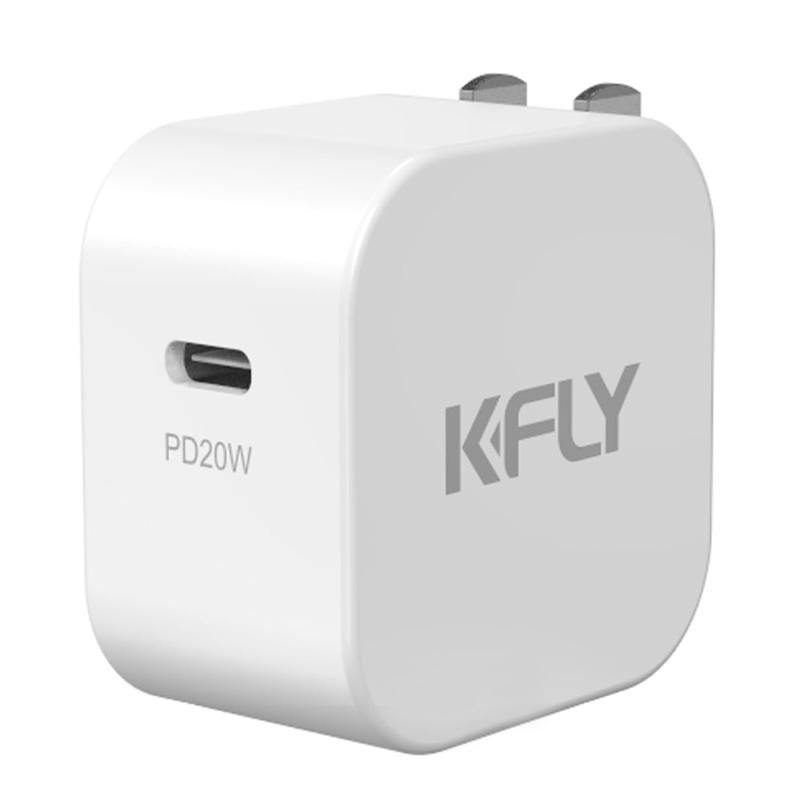 KFLY USB Type-C 20Wクイックチャージャー、窒化ガリウムテクノロジー採用、ホワイト超小型軽量コンパクトフォールドプラグ、PDクイックチャージャー、日本規格適合、iPhone 16/15とAndroid機器、PSGaN テクノロジー搭載、20W PD 急速充電に対応折り畳み式プラグ、コンパクトで持ち運び楽々PSE 安全認証済み、過電流・過熱保護内蔵iPhone、Android、イヤホン等各種機器適合本体軽量設計、ポケットへ簡単収納可能