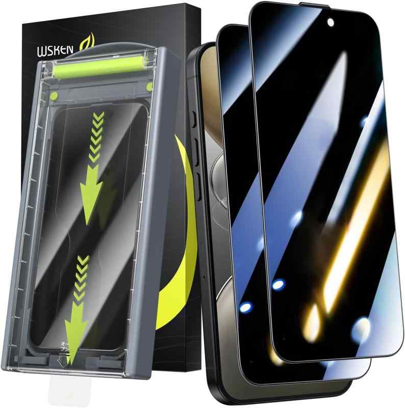 WSKEN iPhone 16 Plus 対応 ガラスフィルム 9H強化ガラス 高透過 2枚セット