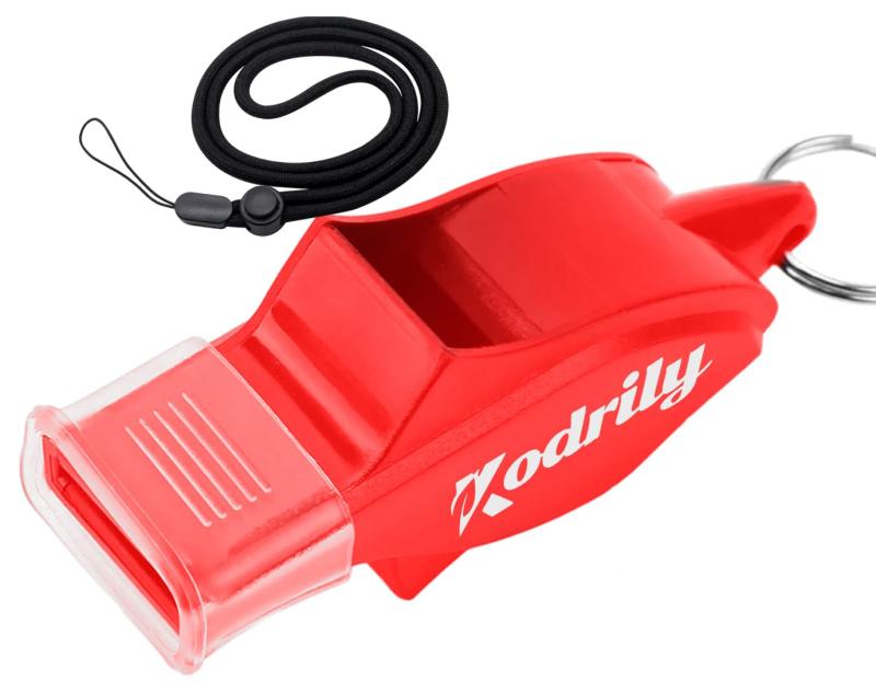 Kodrily バスケットボール セット 審判用 ホイッスル 競技やスポーツ用, 高音量 ホイッスル ストラップ付き, 軽量 ホイッスル スポーツ バスケット 審判用, サッカー ホイッスル 携帯性 赤色