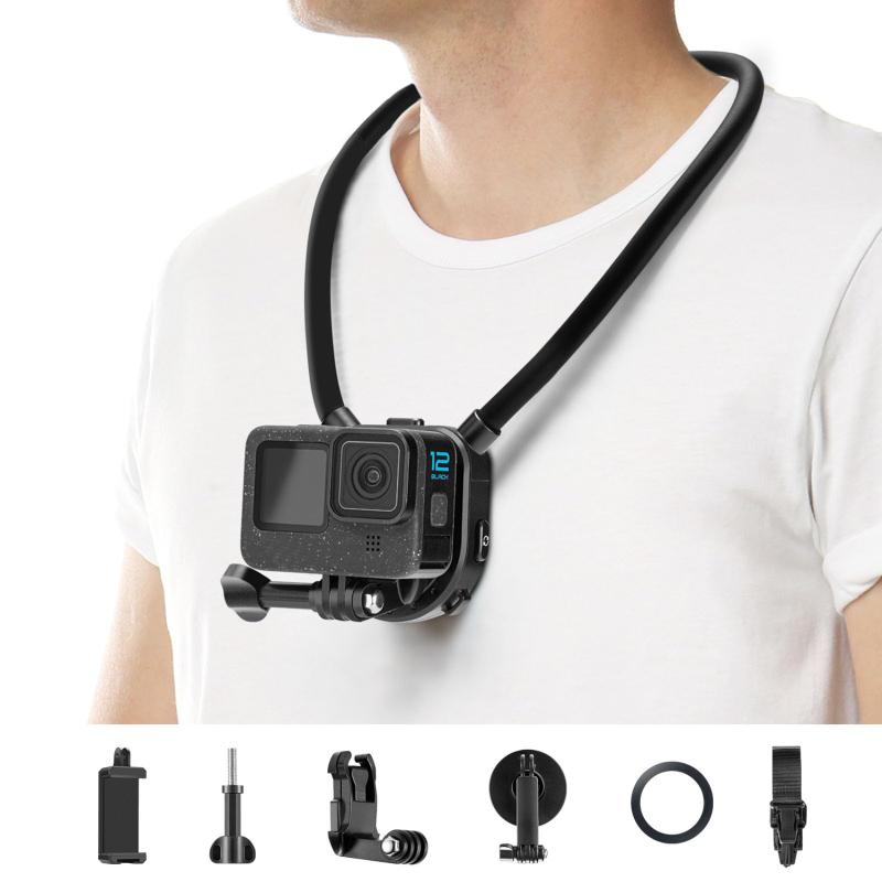 K&F Concept goproマウント 首掛けマウント アクションカメラ用アクセサリー スマホ/gopro/Action/instaに対応 POV撮影 お釣りなど日常vlogに最適