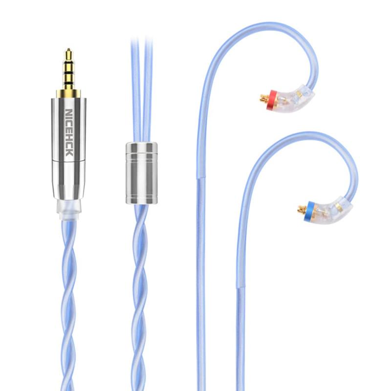 NICEHCK CafeFlag イヤホンリケーブル 6N銀メッキ単結晶銅と古河銅のミックス 0.78 2Pin 3.5mmプラグ 金属製コネクタ 着脱式 柔らかい アップグレードケーブル 3極 柔らかい 1.2m DIYイヤホンのアクセ