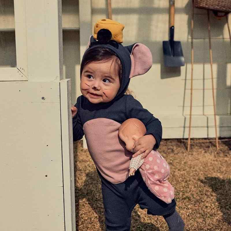 [giminuo] ハロウィン コスプレ衣装 子供 赤ちゃん 男の子 女の子 キッズ ベビー 可愛い ネズミ 秋着 長袖 ロンパース カバオール 新生児 記念写真 寝相アート 66 73 80 90 putera-10177541 GRATIQUE MIEI サンプル画像2