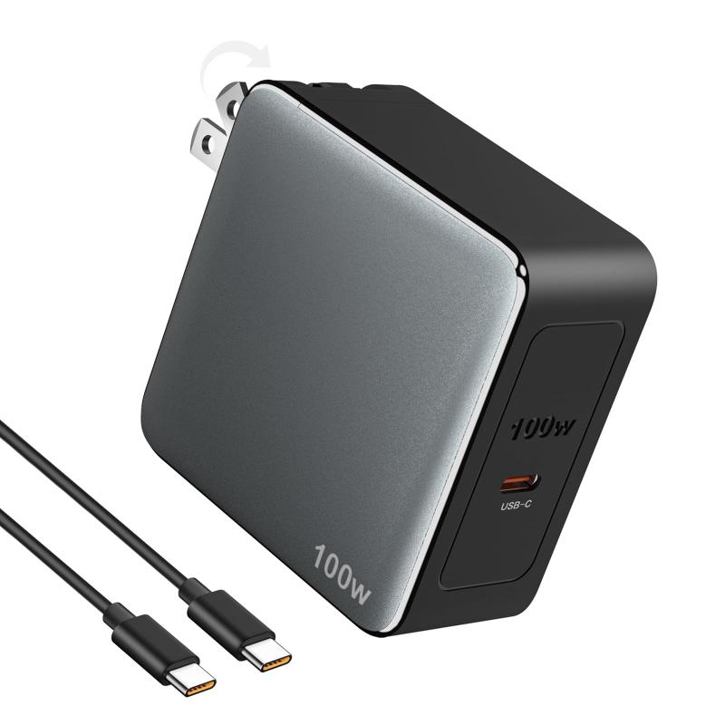 TOPWE 100W 充電器 Type-C USB-C pd 対応 小型 【PSE技術基準・100W出力可能・折畳プラグ 】 タイプc 充電器 急速充電 パソコン ノートPC MacBook 対応 iPhone15/14/Android Galaxy S