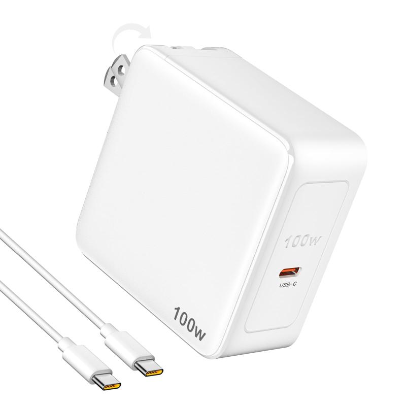 GRATIQUE MIEIのTOPWE 100W 充電器 Type-C USB-C pd 対応 小型 【PSE技術基準・100W出力可能・折畳プラグ 】 タイプc 充電器 急速充電 パソコン ノートPC MacBook 対応 iPhone15/14/Android Galaxy S｜アングル2