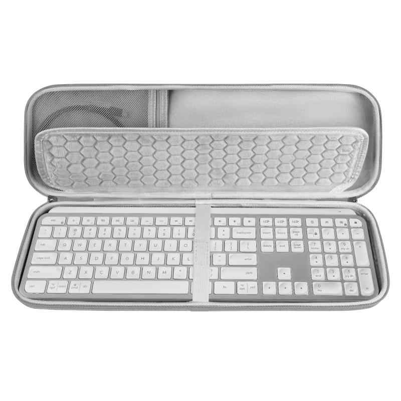 Geekria キーボードキャリングケース ロジクール Logicool MX Keys S/MX Keys Advancedに対応 EVAハードシェルトラベルバッグ (ライトグレー)