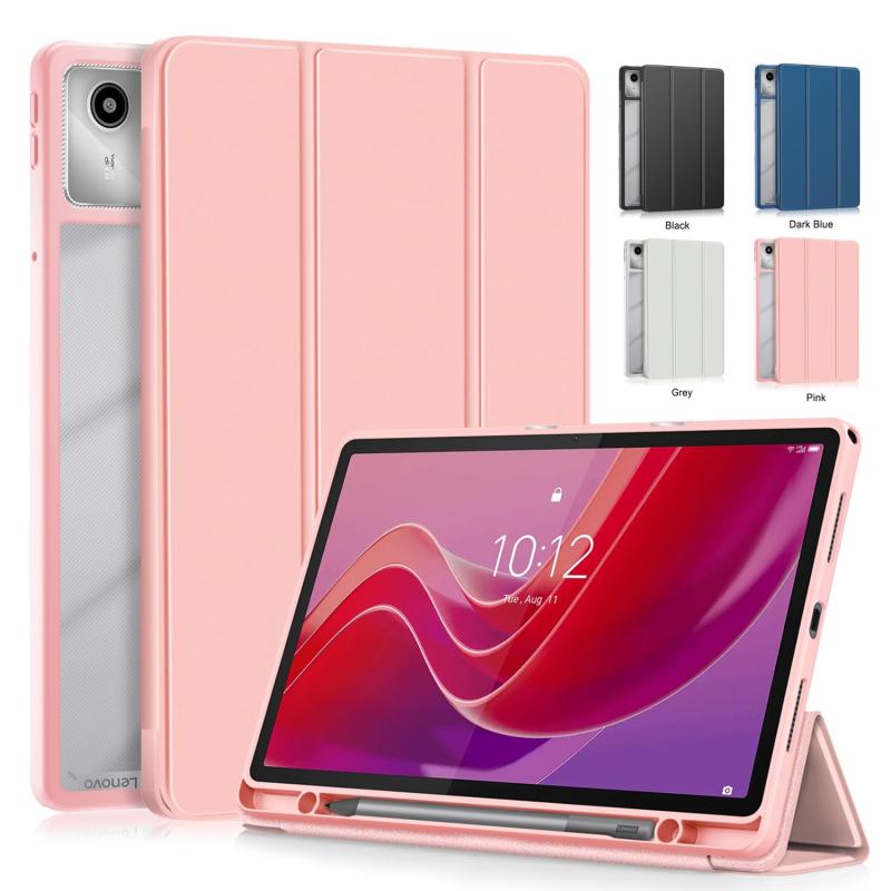 GRATIQUE MIEIの【LIHOULAI】LAVIE Tab T11 T1175/JAS/TAB11/203 PC-TAB11203 11.45インチタブレット対応の保護ケース スタンド機能 三つ折りカバー 半透明バックカバー 軽量 薄型 オートスリープ機能対応｜アングル3