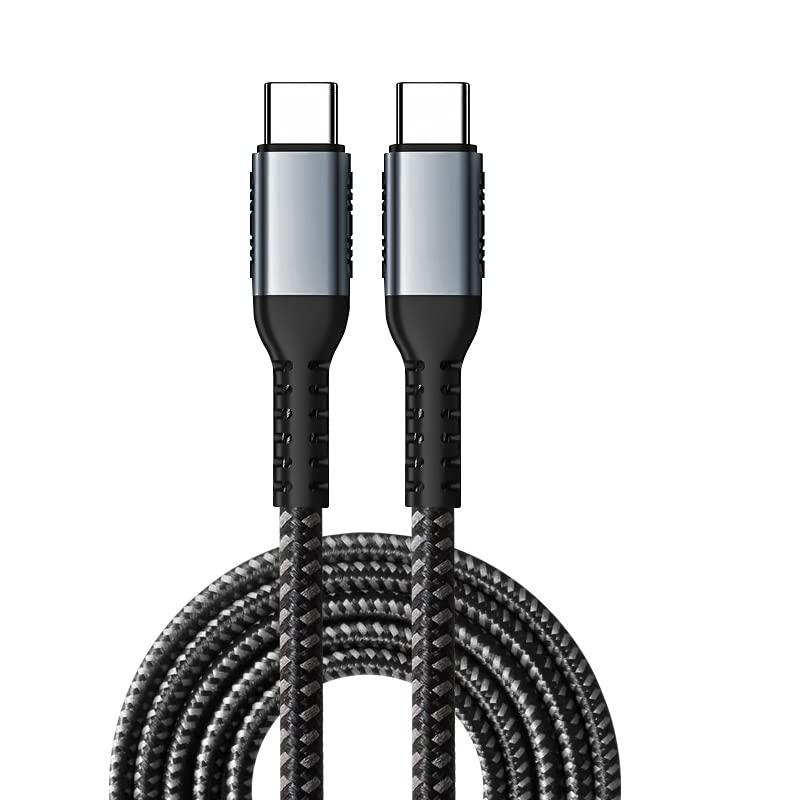 FineGood USB Type Cケーブル PD対応 100W/5A 超急速充電USB C 断線防止 高耐久ナイロン タイプ Mac-Book Pro、Mate-book、iP-ad、X-peria、Gala-xy等Type-c機種対応 (1M, ブ