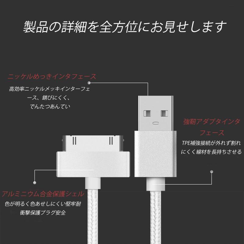GRATIQUE MIEIのオーディオファンデータ通信充電 ベーシック USB ケーブル 充電・データ転送対応アイフォン4/i-pad2/3/4｜アングル2