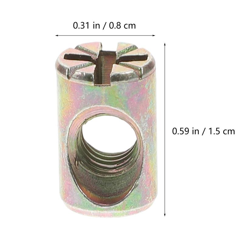 HEALEEP 家具用連結パーツ DIY接合部品 バレルナット クロスダボ 亜鉛合金製 M6×15mm スロットナット シルバー ベッド ベビーベッド テーブル 接続ボルト固定 高耐久 安定保持 1.5x0.8x0.8cm 20個セ putera-10184097 GRATIQUE MIEI サンプル画像2