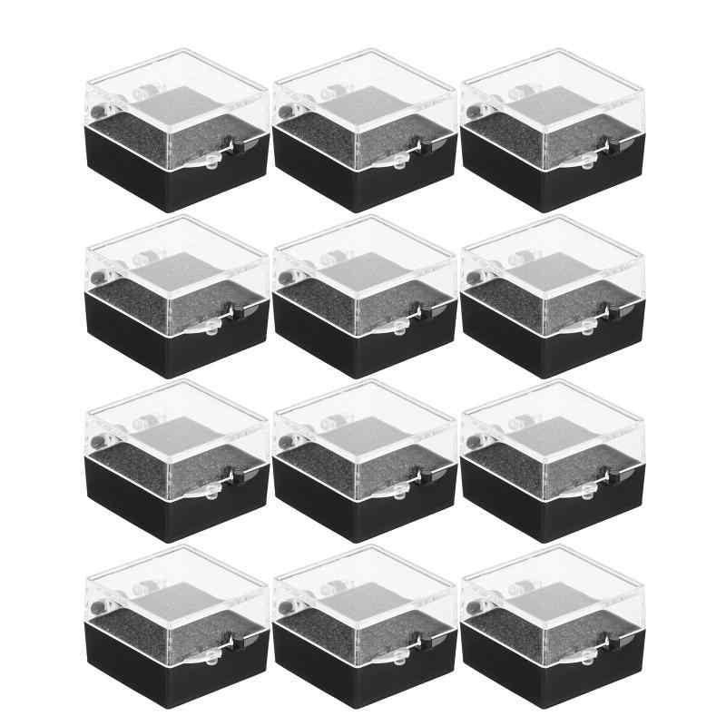 Frcolor アクリルケース 小物 12個セット 透明 小分け ボックス 黒スポンジ付き 3. 5x3. 5x2cm プラスチックケース 標本箱 宝石箱 ブローチ リング 持ち運び 什器 収納 梱包 展示 保護 (スクエア) putera-10184837 GRATIQUE MIEI パッケージ画像