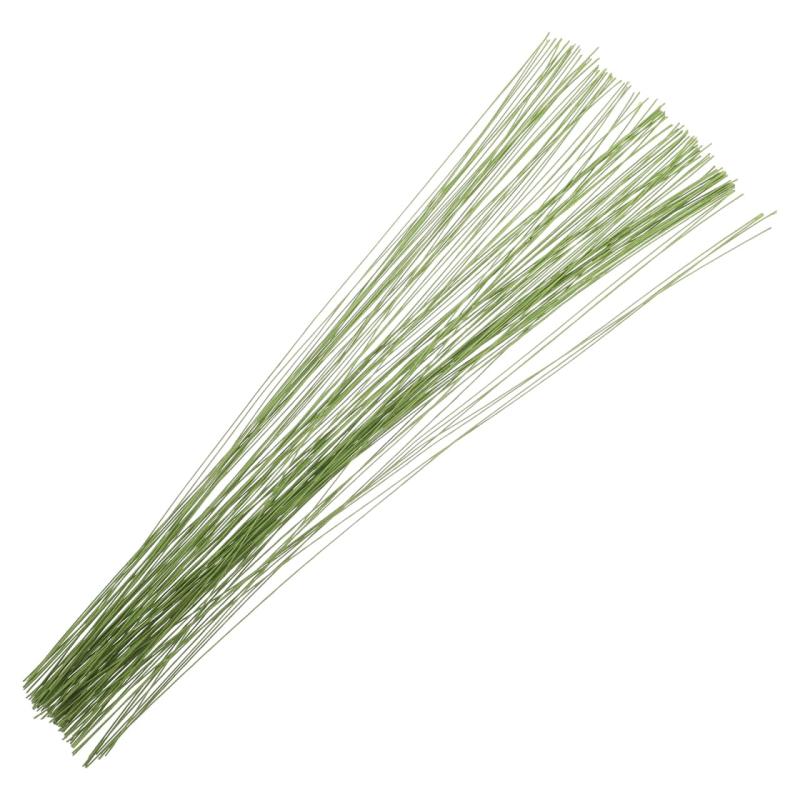 Homoyoyo フラワーワイヤー 地巻ワイヤー グリーン 200本入 24番 40cm 花の茎 手芸 クラフト リース アレンジメント 造花 髪飾り DIY ハンドメイド 針金