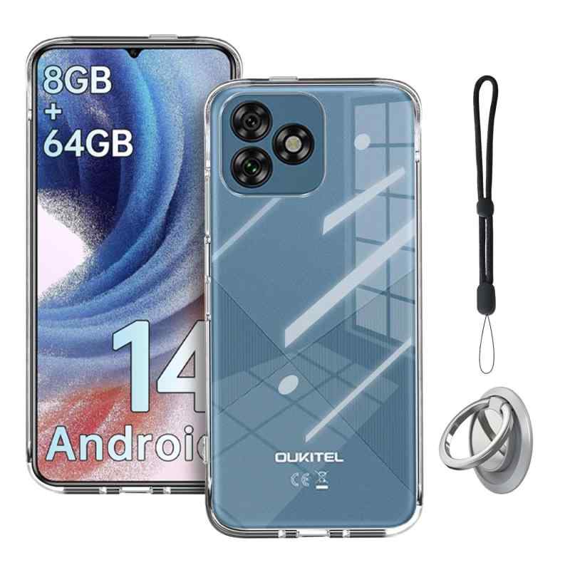 Oukitel C53 用 ケース カバー スタンド付き 角度調整可能 車載ホルダー対応【NOUKAJU】 スマホケース ストラップ付き 軽量 TPU ソフト クリア 耐衝撃 黄変防止 指紋防止 持ちやすい putera-10189100 GRATIQUE MIEI パッケージ画像