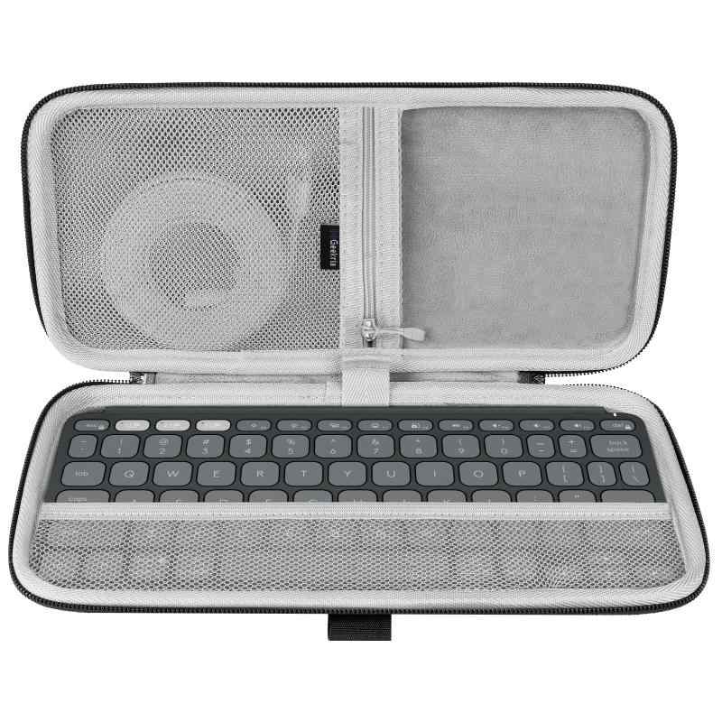 Geekria キーボード キャリング ケース、ロジクール Logicool KEYS-to-GO 2 ハードシェル保護トラベルバッグ対応 (ダークグレー)