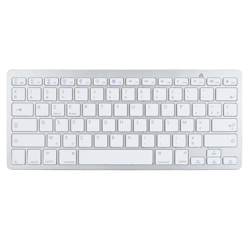 ワイヤレスBluetoothキーボード、ドイツ語、フランス語、スペイン語、イタリア語、英語バイリンガルキーボード、PC、ラップトップ用超薄型ワイヤレスBluetoothキーボード (フランスのAZERTYレ