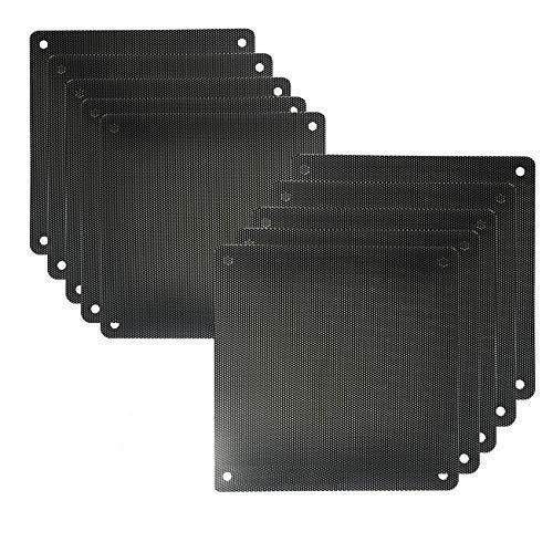 PCケースファン防塵フィルター プラスチック素材 14cm x 14cm メッシュ ファン フィルター 材質PVCプラスチックで洗って繰り返し使える 【5/10枚入り】優れた防塵性：コンピューター防塵メッシュには微細な穴が開いており、効率的な防塵性を提供し、コンピューターを過熱から守ります。標準の120 / 140mmまたはそれより少し小さいサイズのファンに対応できます。軽量および誘導可能であるポリ塩化ビニール材料から成っています。0.45mmメッシュで冷却効果を損なうことなく防塵できます。家のコンピュータシャーシファンの塵、スピーカーのグリルおよびさまざまな電気および電子プロダクトの塵の保護のために適しました。