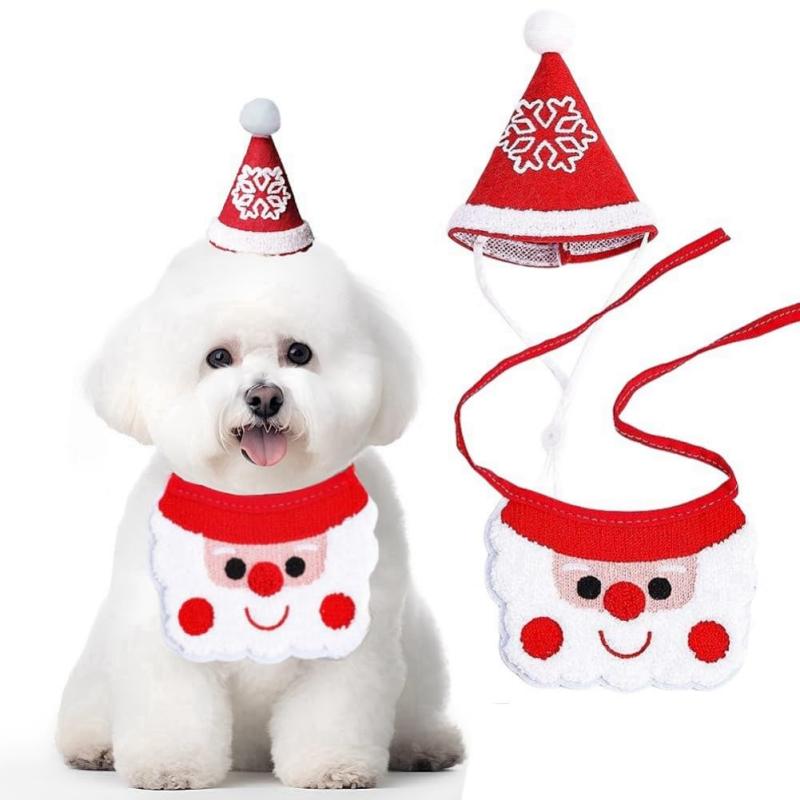 ペット帽子 スタイ クリスマス 2点セット 犬 猫 サンタ帽子 よだれかけ 被り物 マフラー バンダナ 犬用 猫用 サンタクロース 可愛い コスプレ 仮装 記念撮影 小型犬 中型犬 大型犬🎅【クリスマスにぴったりの2点セット】クリスマスにおすすめの犬用・猫用コスチュームセット。サンタ帽子とサンタクロース刺繍のバンダナで、クリスマスの雰囲気を盛り上がります。🎅【クリスマスコスチューム】赤と白のクリスマスカラーが映えるサンタ帽子とバンダナで、ワンちゃんや猫ちゃんが可愛く変身クリスマスやパーティーの記念撮影にもぴったりです。🎅【快適な素材】このペットクリスマス帽子+スタイは、柔らかく肌に優しい生地で、ペットも快適。水洗い可能で、繰り返し使用できるので長く楽しめます。🎅【サイズ調整可能】帽子とビブは紐でペットの大きさに合わせて簡単に調整可能です。Sサイズは2-7.5kg、Lサイズは8-25kgのペットに対応しています。🎅【クリスマスの雰囲気UP】愛犬・愛猫の可愛さが際立つコスチュームで、家族や友人と楽しいクリスマスや新年をクリスマス会、新年会、誕生日会、仮装パーティーなどさまざまなシーンで大活躍します。