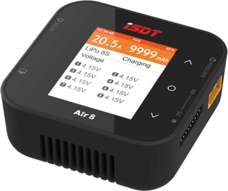 ISDT AIR8 リポバッテリー充電器 Lipo放電器 20A 500W DC 2-8S 高出力バッテリーバランス充電器 RC Li-Po Li-Hv Li-Ion Li-Fe NiMH Ni-Cd Pb アプリ制御【8S ULiHvバッテリー対応】- Air8は、1~8SのLife、Lilon、Lipo、ULiHvバッテリーをサポートしており、4.45V/セルのULiHvバッテリーも含まれています。また、1~12SのPbバッテリーと1~16SのNiMH/Cdバッテリーにも対応しています。【新世代ポケット充電器】- 500Wハイパワー、最大20A充電電流、1〜8Sバッテリーをサポート。DC 500W，CC：0.1～20A，CV：1～35V【APPリモートコントロール】- ISDLink APPでは、アップグレード、充電タスクのプリセット、充電プロセスのモニタリングをいつでも行うことができます。BattAirバッテリーと情報を交換し、自動的にバッテリーの種類を識別し、最適な充電パラメータを一致させます。【IPSディスプレイ】- 低消費電力の2.4インチIPSスクリーン、自動輝度調整機能、178°の可視角度、クリアで明瞭な表示、様々なハードな環境や角度、強い日差しの下でも表示可能です。【2つのアップグレード方法】- ISDLink APPでのアップグレード、またはPCのUSBポートからのアップグレードが可能です。タッチスクリーンが動作しない場合は、最新のファームウェアを更新してください