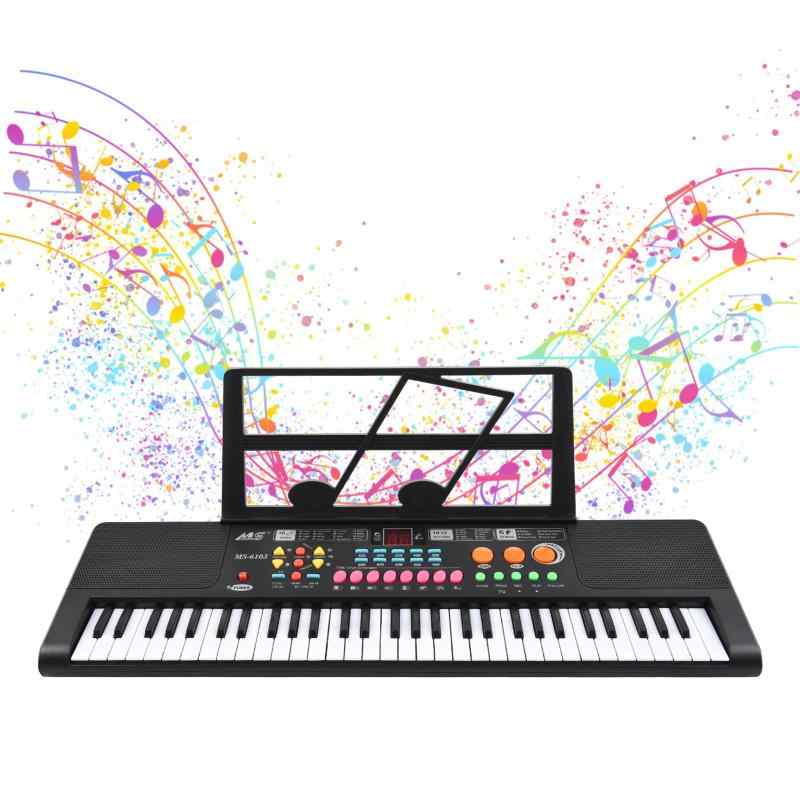 GRATIQUE MIEIのBtuty 61キー電子キーボードピアノデュアルスピーカー16トーン10リズム6デモ楽器マイクと楽譜スタンド付き初心者向け音楽ピアノキーボード｜アングル2