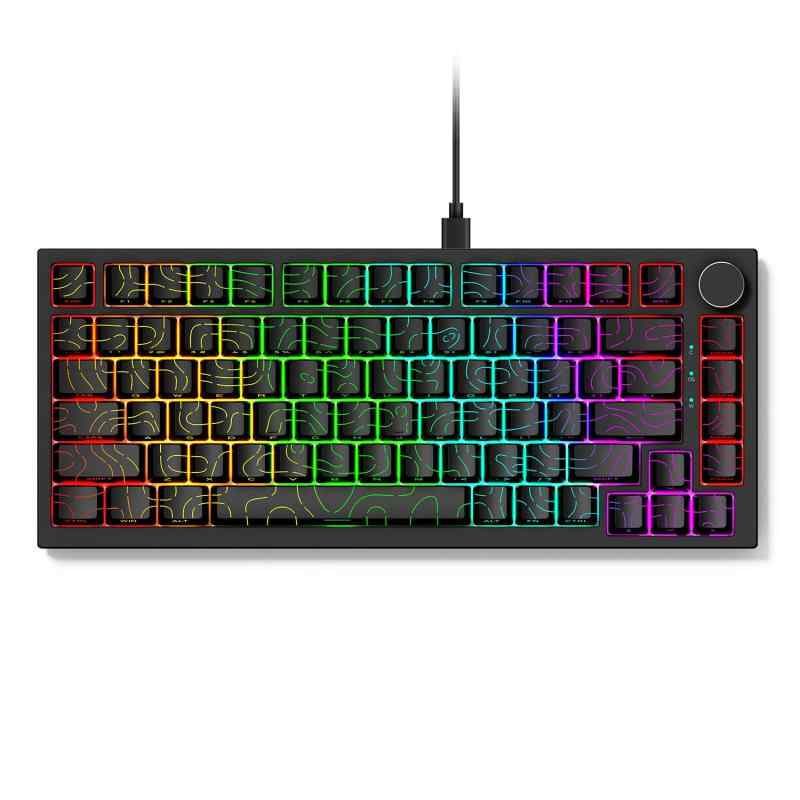 Merdia メカニカルキーボード クラックサイド刻印版 有線 82キー ゲーミングキーボード 8K 磁気式スイッチ 英語配列 78%サイズ RGBライティング Mac＆Win用