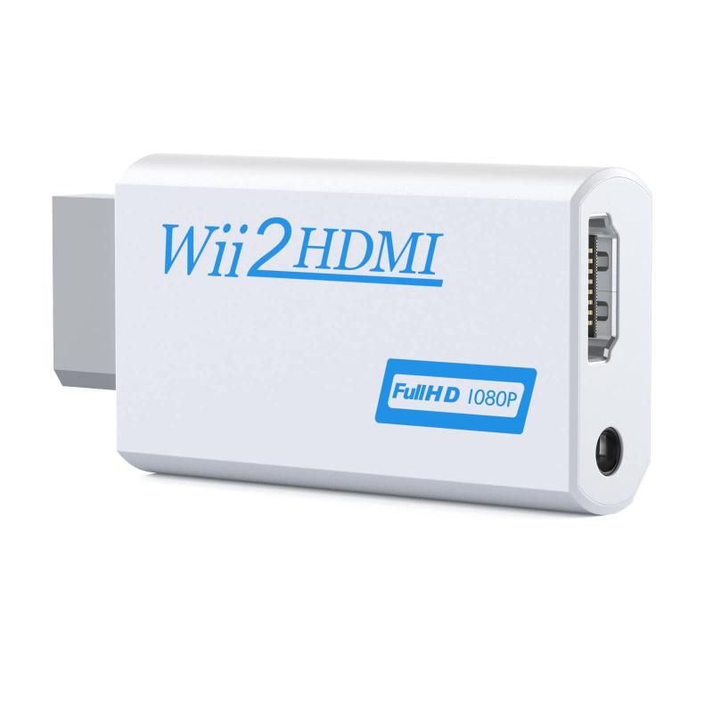 Wii to HDMI コンバーター Wii to HDMI 変換アダプター Wii HDMIアダプター、Wii to HDMI 1080 p 720 pコネクター3.5 mmビデオおよびオーディオ出力 - すべてのWiiディスプレイモードをサポート NTSC 対応Wii, Wiiプラグアンドプレイ：このwii hdmiアダプタは、セットアップやドライバのインストールが不要です。 Wiiに接続し、HDMIを直接モニターに接続するだけで、最適なゲーム視聴が可能です。優れたゲーム体験を提供:WII HDMIコンバータは、極端な精度、色と解像度で高度な信号処理を提供します。 フルデジタルHDMIフォーマット、伝送損失なし、繊細で安定した画像、ブレなし、ファジーラインなし、ラグなし。 注: ある HDTVs は 240p/480i HDMI のゲーム、それらコンポジット A/V ケーブルを通してだけ働いてもいいです支えません。 480p モードにあなたの Wii を転換すれば、HDMI によって働くかもしれません。HDIMI への小さくしかし強力な Wii: より多くのもつれさせたケーブル、ちょうど 1 つのケーブル無し。 自動的に 720p か 1080p への転換を確認します。 互換性がある HDCP。 サポートすべての Wii の表示モード（NTSC 480i 480p、PAL576i）。便利な3.5mmオーディオジャック: HDMI出力はオーディオ出力を提供しますが、このwii HDMIアダプターは、スピーカーまたはヘッドホンを接続できる追加の3.5mmオーディオジャックを提供します。高品質WII HDMIアダプター：最先端のモーションアダプティブデコーダー、480i、576i入力に対応。 力のアダプター無し、厄介なワイヤー無し、ちょうど HDMI ケーブル。 心配無し