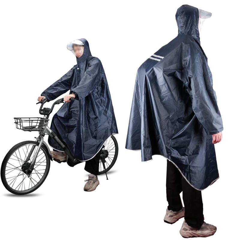  レインコート ポンチョ 防水 レインウエア 自転車 夜間反射 通学兼用 雨具 男女兼用 多機能 収納袋付き