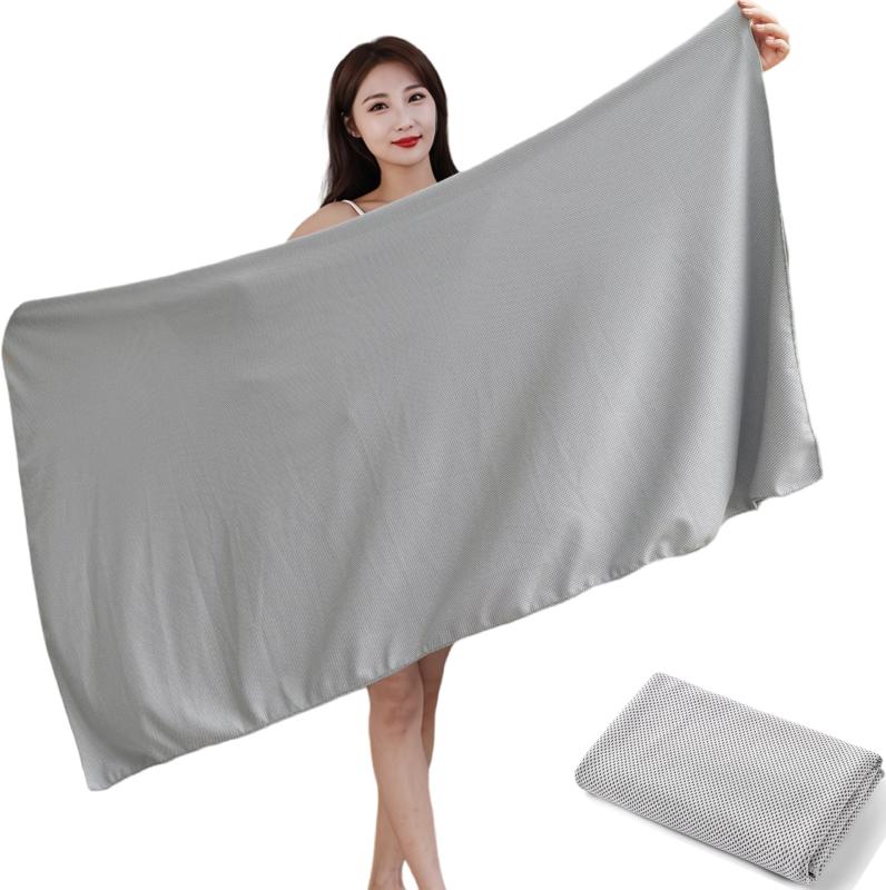 冷却タオル 大判 150×80cm グレー ひんやりクールタオル 大きいサイズ 超冷感 涼しい アイス たおる 冷却 たおる れいかん uvカット 速乾 夏 暑さ 熱中症対策 グッズ ビーチ プール 水泳 夏の海冷却タオル 大判サイズ：150*80cmの大きいサイズ冷感タオルです。体を包むのに十分な大きさでバスタオルとして使うのに十分なサイズです。吸水性が高くて、夏の海水浴、プール、お風呂、シャワー、スイミングした後の体拭きタオルとしておすすめ