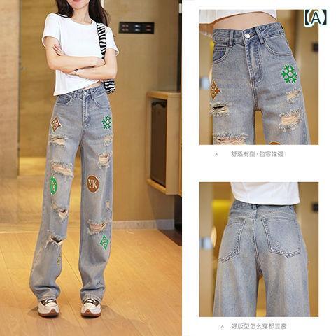 ・カテゴリ: デニムパンツ・素材: デニム（綿50%以上70%未満）・スタイル: カジュアル、百搭（万能）スタイル・パンツ丈: 長ズボン・ウエスト: 中腰・生地の厚さ: 普通・デザイン特徴: パッチワーク（切り替え）・カラー展開: ブルー・サイズ展開: S、M、L、XL、2XL、3XL・シルエット: スキ