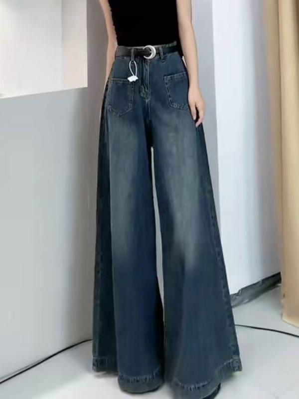 ・カテゴリ: デニムパンツ・素材: 綿・スタイル: ワイドパンツ、都市風、きれいめカジュアル・パンツ丈: フルレングス・ウエスト: ハイウエスト・厚さ: 普通・デザイン要素: ボタン、ファスナー、ウォッシュ加工・カラー展開: ブルー・サイズ展開: S、M、L、XL、XXL・シルエット: ルーズ・加工: 高マンガン酸ウォッシュ