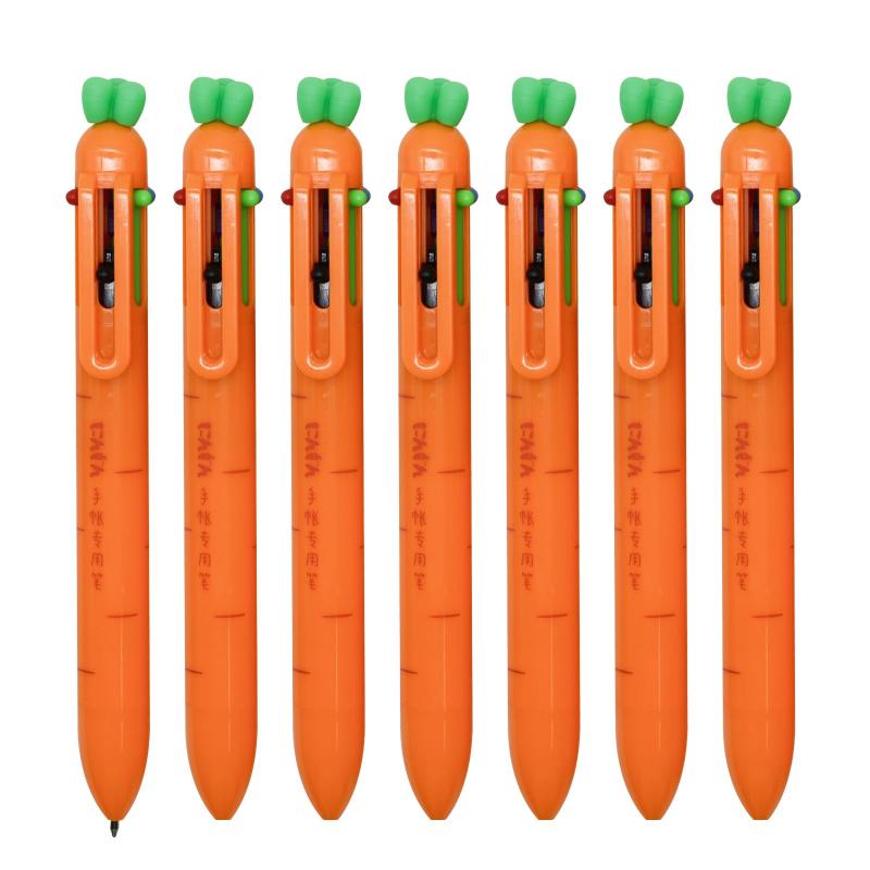 Lopenle かわいい 野菜 にんじん 6色 ボールペン 8本 0.5mm おしゃれ 多機能 多色 企業用 油性 筆記具 ノック式 マーキング 格納式ボールペン 文房具セット 子供 学生 プレゼント ギフト 結婚式の putera-10217257 GRATIQUE MIEI パッケージ画像