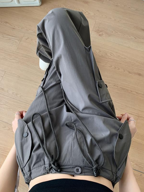 カーゴパンツ レディース 夏 薄手 ハイウエスト ゆる 痩せ見え ワイドパンツ 登山 アウトドア マウンテンパーカー風 ワークパンツ カジュアル 速乾 運動用 スポーツパンツ スポーツ ボトムス ロング ズボン 軽量 伸縮性 吸湿