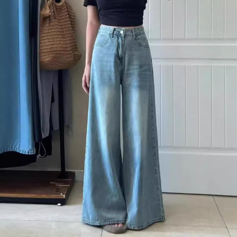 ・カテゴリ: デニムパンツ・主な素材: 綿、ポリエステル・スタイル: ストレート、通勤風・丈: フルレングス・ウエスト: ハイウエスト・厚み: 普通・デザイン: ポケット、グラデーション染色・カラー展開: ブルー・サイズ展開: S、M、L、XL、2XL・フィット感: ルーズ