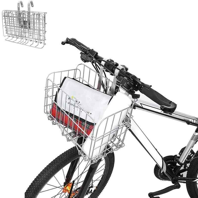 Enkrio 自転車かご 折りたたみ式 自転車バスケット 脱着式 大容量 前かご 取り付け 簡単 山地車 折り畳み車 通勤車等用「高品質」：この自転車バスケットは丈夫なスチールを採用し、独特の防錆塗装がついている、破損や変形の心配がありません。 フックをプラスチックチューブで包んでいるため、自転車のハンドルやカゴのフックの摩耗を防ぎ、長く使用することができます。「大容量」：耐荷重：30KG。30kgまでの強い耐荷重です。ハンドバッグや買い物がかごに入れ、通勤・通学・お買い物に満足できます。お持ち物から解放し、便利な日常生活や通勤時間をお楽しみましょう。「折りたたみ式」：バスケットは折りたたみ式なので、簡単に保管できます。必要なときは瞬時に展開、使わない時はコンパクトに収納。自転車の後方や側面のかごにも適用されます。「取り付け簡単」：女性でも簡単に取り付けが可能です。ネジをしっかりと締め付けて、取り付け完了です。「多用途」：ほとんどの折り畳み自転車、マウンテンバイク、クロスバイク、ミニベロなどに適しています。また、ペットキャリヤー、食料品ショッピング、通勤、キャンプ、アウトの際にこのバスケットを使用すると非常に便利です。自用できて、贈り物も良い選択です。