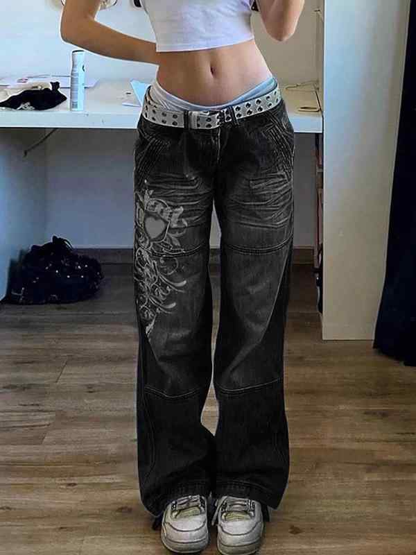 ・カテゴリ: デニムパンツ・素材: 綿 70%以上80%以下（デニム生地）・スタイル: カジュアル、通勤・パンツ丈: フルレングス・ウエスト: ミドルウエスト・生地の厚さ: 普通・デザイン: パターン・カラー展開: ブルー、ブラック、コーヒー・サイズ展開: S、M、L・シルエット: ストレート・適応体型: アップル型、ストレート型、ウェーブ（梨）型、逆三角形型、長方形型、砂時計型・伸縮性: なし・加工: ウォッシュ加工・対象: ユニセックスレス