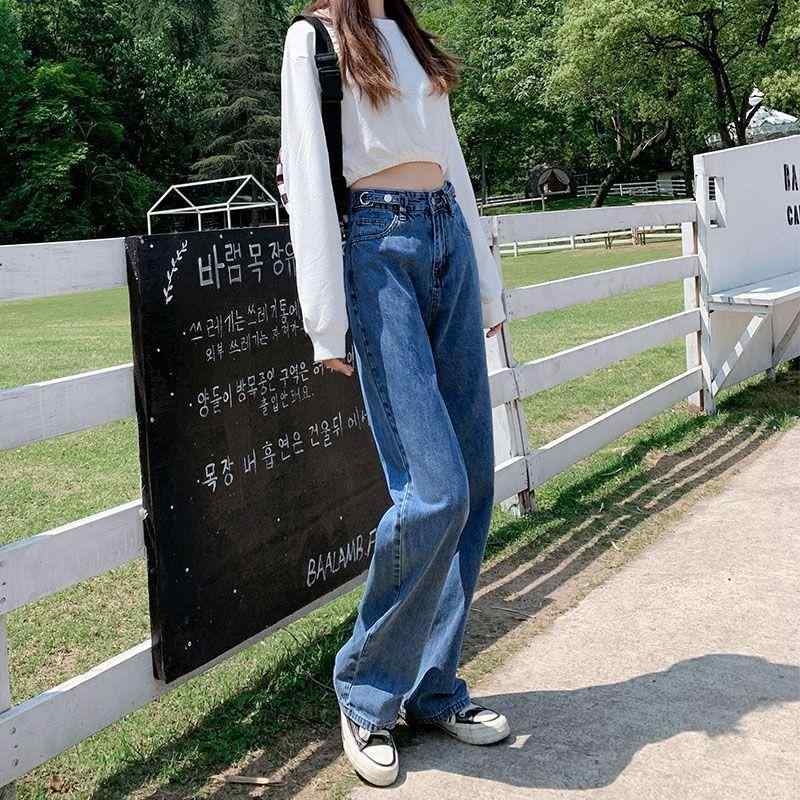 ・カテゴリ: デニムパンツ・素材: デニム・スタイル: ワイドパンツ、通勤風・丈: フルレングス・ウエスト: ハイウエスト・厚み: 中等・デザイン: ボタン、無地・カラー展開: ライトブルー、レトロブルー・サイズ展開: S、M、L、XL、2XL・伸縮性: なし・シルエット: ストレート