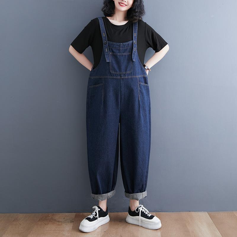 サロペット オールインワン レディース デニムパンツ ジーンズ ジーパン オーバーオール つなぎ ハーフパンツ クロップドパンツ カジュアル ワイド ゆったり 大きいサイズ 無地 シンプル ブルー 青 ネイビー 春夏 putera-10218333 GRATIQUE MIEI パッケージ画像