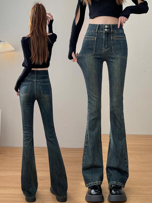 ・カテゴリ: 牛仔パンツ（ジーンズ）・スタイル: 通勤風、大人上品（きれいめ）・主な素材: 綿 70%以上80%未満・デザイン: ブーツカットパンツ・パンツ丈: ロング丈・ウエスト: ハイウエスト・生地の厚さ: 普通・カラー展開: セメントグレー（九分丈）、セメントグレー（ロング丈）、セメントグレー（トール丈）、クラシックブラック（九分丈）、クラシックブラック（ロング丈）、クラシックブラック（トール丈）、セメントグレー（九分丈・裏起毛）、セメントグレー（ロング丈・裏起毛）、セメントグレー（トール丈・裏起毛）、クラシックブラック（九分丈・裏起毛）、クラシックブラック（ロング丈・裏起毛）、クラシックブラック（トール丈・裏起毛）・サイズ展開: 25、26、27、28、29、30、31、32・伸縮性: 中程度・加工: 形態安定加工