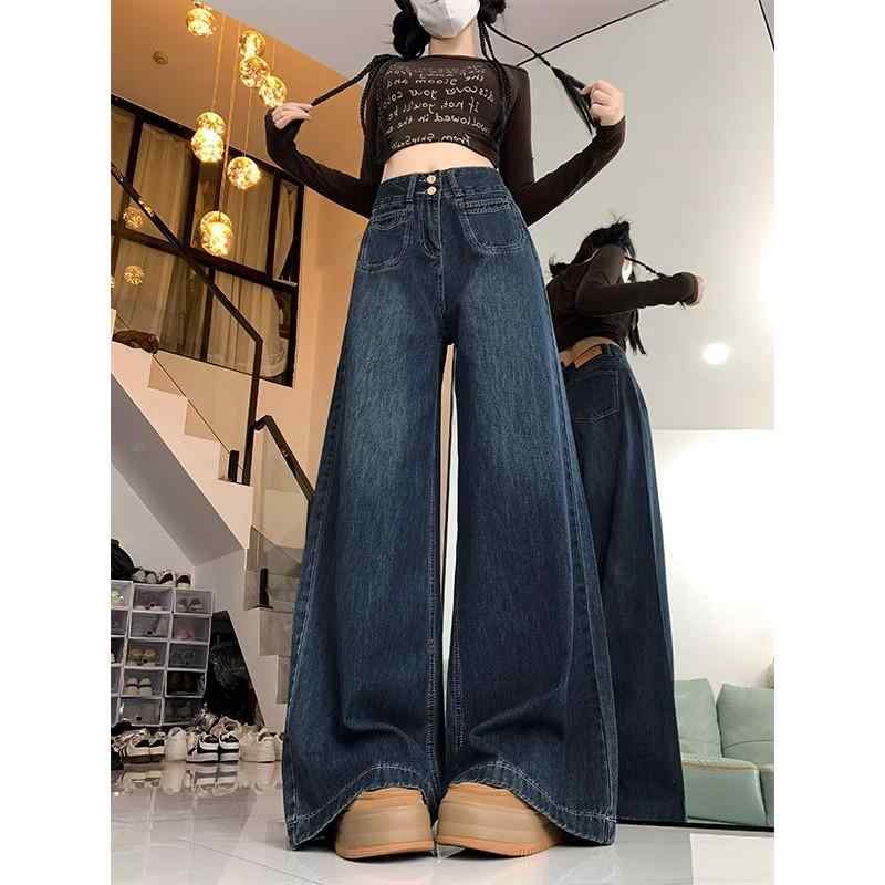 ジーンズ レディース 秋冬 裏起毛 ハイウエスト 着痩せ ストレート プラスサイズ ワイドパンツ デニム パンツ ジーパ…