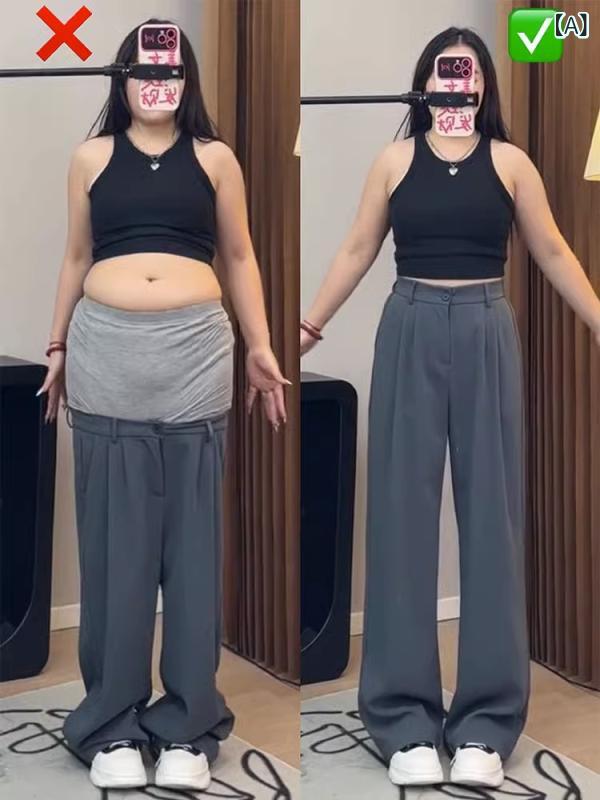 ワイドパンツ レディース グレー 灰色 スーツパンツ スラックス ズボン ボトムス ハイウエスト ぽっちゃり 体型カバー 着痩せ 美脚 垂れ感 ゆったり カジュアル ビジネス 通勤 普段使い 伸縮性 ロングパンツ 通気性 春夏 putera-10221164 GRATIQUE MIEI パッケージ画像