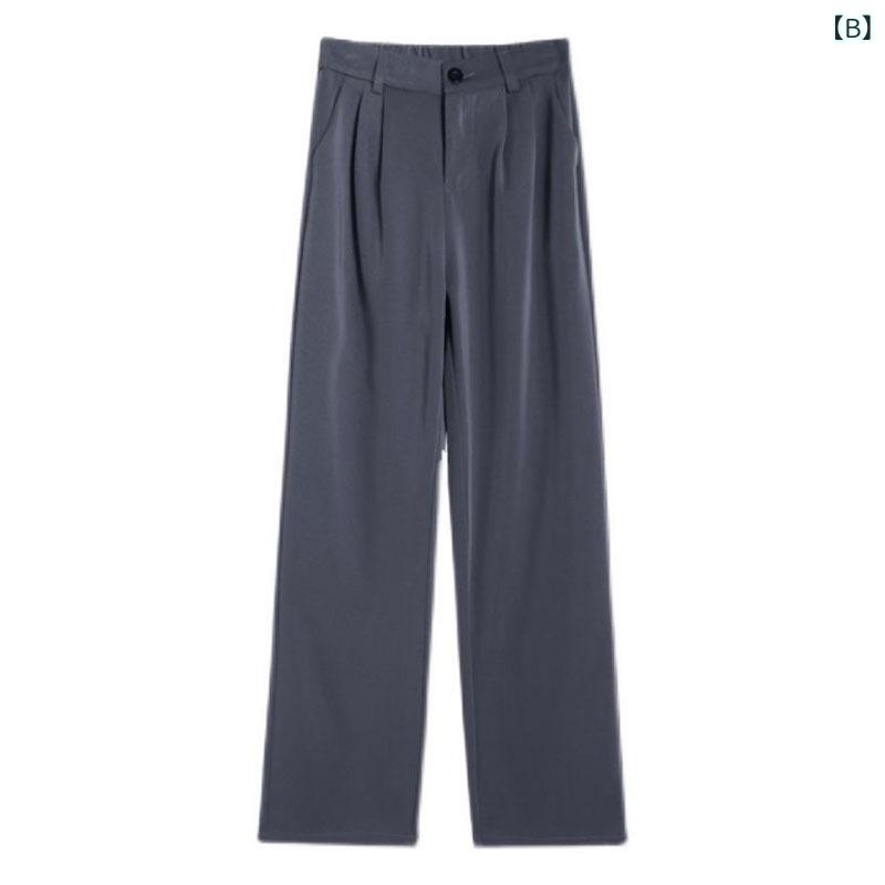 ワイドパンツ レディース グレー 灰色 スーツパンツ スラックス ズボン ボトムス ハイウエスト ぽっちゃり 体型カバー 着痩せ 美脚 垂れ感 ゆったり カジュアル ビジネス 通勤 普段使い 伸縮性 ロングパンツ 通気性 春夏 putera-10221164 GRATIQUE MIEI サンプル画像2