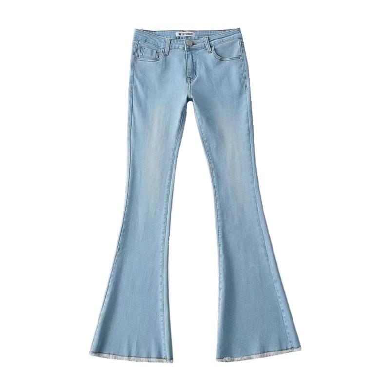 ・カテゴリ: 牛仔パンツ・主な素材: 綿50%以上70%未満・スタイル: 微フレアパンツ・丈: ロングパンツ・ウエスト: ローウエスト・生地の厚さ: 薄手・デザイン: ポケット・カラー展開: ブルー・サイズ展開: XS、S、M、L、XL、2XL・テイスト: ストリート系、セクシー系・伸縮性: 若干あり・仕様: ノーアイロン加工