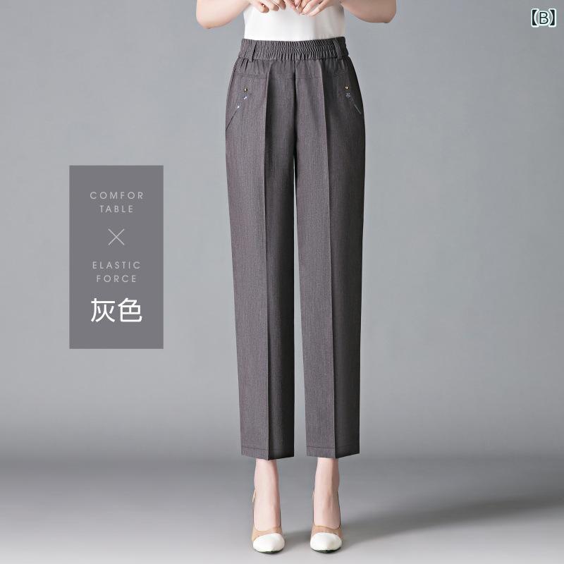 パンツ レディース ハイウエスト 九分丈 デニム ジーンズ ストレート スリム ジーパン ボトムス ズボン サマーデニム 天絲 テンセル 薄手 軽量 ストレッチ 美脚 婦人服 ミセス シニア ハイミセス 母親 putera-10221509 GRATIQUE MIEI サンプル画像2