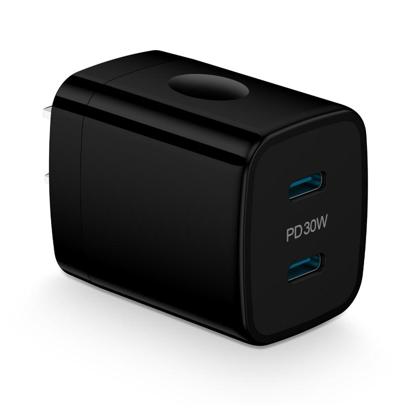 USB充電器 (30W, USB-C*2)【PSE技術基準適合 PD3.0/PPS急速充電】 iPhone/Android 充電器 2ポート タイプC iPhone16-8シリーズ/iPadシリーズ/GalaxyS24-S10シリーズ/Google Pix