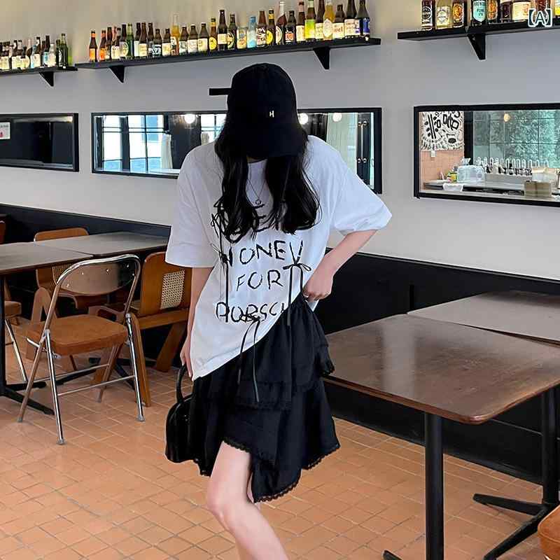 Women's summer skirt, above-the-knee mini skirt, tiered, lace, frill, lace corsage, high waist, unique design, asymmetrical hem, irregular shape, trendy, casual, date, bottoms, women's clothing.