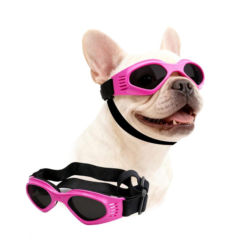 PETLESO 犬用サングラス 小中型犬用 固定ベルト メガネ 紫外線対策 散歩 お出かけ用