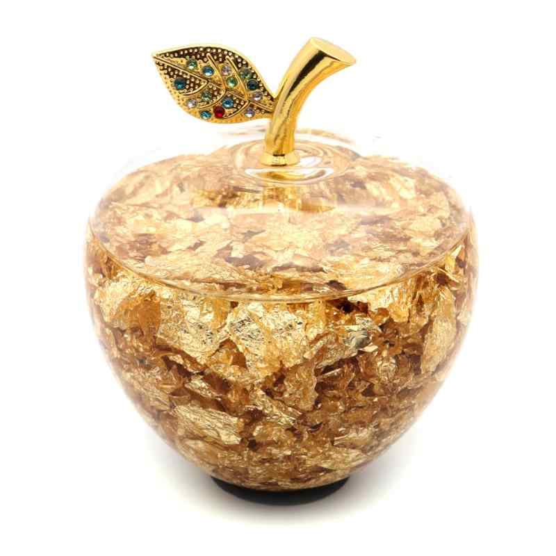 黄金のリンゴ 置き物 金箔入り ゴールドアップル 縁起物 林檎 箱付き 風水 幸福 幸...